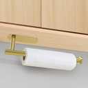 DEKAVA Paper Towel Holder Under Cabinet for Kitchen, Adhesive Paper Towel Holder Wall Mount, SUS304 Stainless Steel 13 inch(1,Gold)