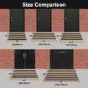 OJIA Outdoor Door Mat 27.5"x43", Black and Tan Outdoor Rugs Cotton Hand-Woven Front Door Rug Machine Washable Door Mats Striped Entry Rug for Front Porch/Farmhouse/Kitchen/Entryway/Outdoor Decor