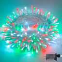JMEXSUSS 200 LED Red White and Green Christmas Lights Outdoor, 66ft String Lights Indoor Clear Wire, Christmas Tree Lights Plug in for Bedroom Tree Christmas Party Decorations