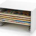 Sintuff Wooden Puzzle Organizer Rack, 12-Slot Jigsaw Puzzle Holder for Standard Size Puzzles up to 11.7", Layered Storage Shelf for Craft Collection Lovers Accessories(Standard Size,White)