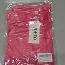 JDEEO Women Vintage Washed Distressed Cut Out Crop Short Sleeve T-Shirt (Pink, XL)