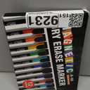 Magnetic Dry Erase Markers Fine Tip - 12 Colors Whiteboard Markers with Eraser Cap, Low Odor Thin Dry Erase Markers for Office Professional Use, Work On White board & Calendar