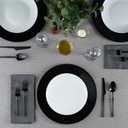 13'' Charger Plates Black Plastic Heavy Duty Disposable Dinner Chargers Serveware Dishes Platters Tableware Pack of 12
