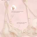 Women's Sexy Sheer Balconette Bra Mesh Unlined Underwire Bras Demi Plunge See Through Unpadded Lace Everyday Bralette (36D, Nude)