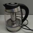 Chefman Electric Kettle with Temperature Control, 5 Presets LED Indicator Lights, Removable Tea Infuser, Glass Tea Kettle & Hot Water Boiler, 360 Swivel Base, BPA Free, Stainless Steel, 1.8 Liters