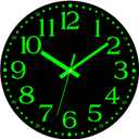 Wall Clock - 12 inch Glow in The Dark Wall Clocks Battery Operated Black Wood Silent Wall Clock Non-Ticking Analog Luminous Clock for Living Room Bedroom Office Kitchen Classroom Bathroom
