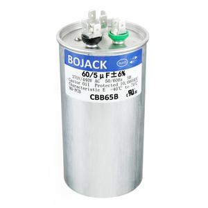 BOJACK 60+5uF 60/5MFD 6% 370V/440V CBB65 Dual Run Circular Start Capacitor for AC Motor Run or Fan Start or Condenser Straight
