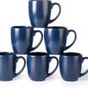 GBhome 16oz Coffee Mugs Set of 6, Large Ceramic Coffee Mugs for Man, Woman, Dad, Mom, Modern Coffee Mugs Set with handle for Tea/Latte/Cappuccino/Milk/Cocoa. Dishwasher&Microwave Safe,Matte Blue