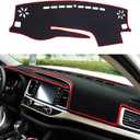Blazeray Car Dashboard Cover Custom Compatible with Toyota Highlander 2014 2015 2016 2017 2018 2019 Anti-Skid Dashboard Mat Center Console Protector Cover Mat Sunshield Cover Mat(Red Edge)