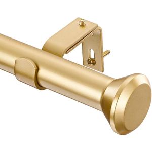 SIMEWIN Heavy Duty Gold Curtain Rods for Windows 28 to 48 Inches, Gold 1" Adjustable Curtain Rods with Diamond Finials for Bedroom, Living Room, Patio, Kitchen