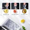 Silonn Stainless Steel Countertop Ice Maker, 44Lbs/Day High Efficiency, 2 Ways to Add Water, One-Click Auto Self-Cleaning, Portable Ice Machine Ideal for Home, Office, Bar & Party