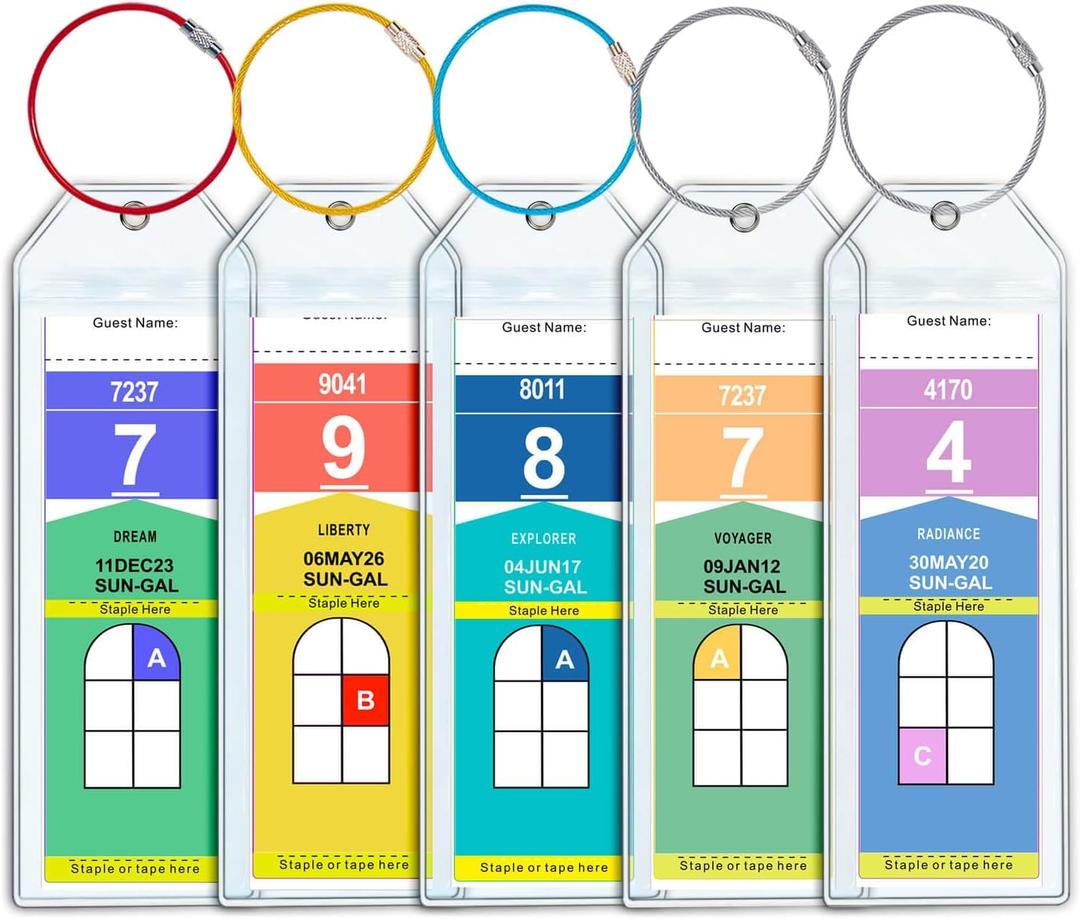 Cruise Luggage Tag Holder for Royal Caribbean & Celebrity 5 Pack, Cruise Ship Essentials 2025 Waterproof, Cruise Must Haves Durable