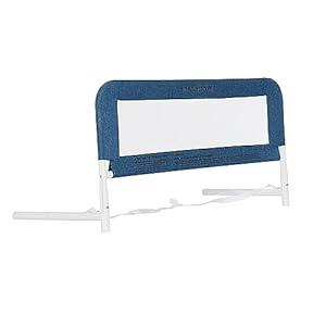 Dream On Me Lightweight Mesh Security Adjustable Bed Rail for Toddler with Breathable Mesh Fabric in Navy
