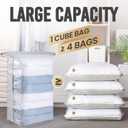 TAILI Vacuum Storage Bags 4 Pack, Jumbo Cube (31x40x15 Inch), Extra Large Vacuum Seal Bags for Clothing, Comforters, Blankets, Pillow, Bedding, Sweater, Closet Organizers, Space Saving, Cream