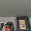 Emfogo 4x6 Picture Frame Rustic Wood Hinged Folding Triple Picture Frames Collage, DoubleSided Display Rotatable High Definition Glass Photo Frame for Home TableTop(Vintage Black)