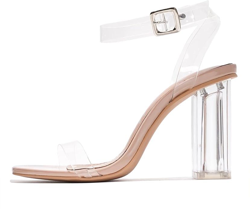Cape Robbin Women's Clear Heels Sandals 8