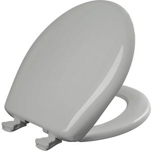 Bemis Classic Colors Slow Close Toilet Seat, Easy Clean Hinges and Durable Plastic Seat, Made in USA, Round, Ice Grey