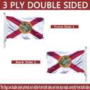 Florida State Flag 2x3 Outdoor Double Sided- Heavy Duty FL State Flag with 2 Brass Grommets 4 Rows Stitched Florida Decorations