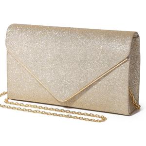 Clutch Purses For Women Evening Bags Shining Envelope Handbags Shoulder Crossbody bag for Women Wedding Party Prom (Champagne 1517)