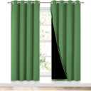 NICETOWN 100% Blackout Window Curtain Panels, Forest Green, 2 Pieces, 52-inch Wide Per Panel, Full Light Blocking Drapes with Black Liner for Nursery, 72-inch Drop Thermal Insulated Draperies