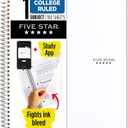 Five Star Spiral Notebook + Study App, 1 Subject, College Ruled Paper, 8-1/2" x 11", 100 Sheets, Fights Ink Bleed, Water Resistant Cover, White (72456)