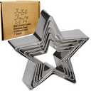 Antallcky Star Cookie Cutter Set-15 pcs 2 Pack Stainless Steel Five-pointed Star Biscuit Molds Fondant Cake Cookie Cutter Set Pastry Mold-for 3d Christmas Tree/Linzer Cookies