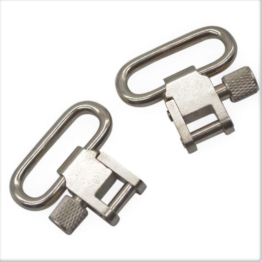 2-Pack Silver 1.0 Inch Quick Detachable Heavy Duty Sling Swivel for Sling Quick Release Swivels