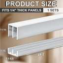 1 Set 4 ft Silver Aluminum Sliding Door Track Set for 1/4" Panels, Top and Bottom Closet Door Metal Track for Cabinet, Showcase, Glass or Wood Sliding Doors