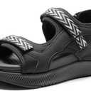 DREAM PAIRS Women's Walking Sandals Arch Support Orthopedic Recovery Hiking Sandals Thick Athletic Cushion Adjustable Strap for Plantar Fasciitis (6, All Black)