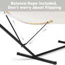 SUNCREAT Hammocks for Outside with Stand Included, Double Hammock with Curved Spreader Bar, Carrying Bag, Beige