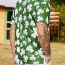 Mens Polo Shirts Short Sleeve Print Golf Shirts Gifts for Men (Green, M)