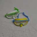 Vvinca 2 Pcs Kids-Swim-Goggles with Nose Cover, Swimming Diving Mask Wide View Anti Fog UV Anti Shattered Lens for Kids 3-6 (03-neon Green & Yellow)