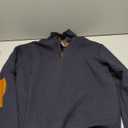 Men's Casual Sweatshirt Pullover Sweater Casual Long Sleeve Stand Collar Quarter Button Sweaters (Medium, Navy)