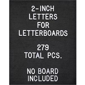 Letter Board Plastic Letters Set 2 Inch, Letter Board Letters Only NO BOARD INCLUDED, White Large Felt Board Letters, Plastic Letters Letter Board, Felt Letter Board Letters Symbols
