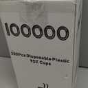 I00000 200 Pack Gold Plastic Cups, 9 Oz Elegant Clear Plastic Cups Gold Rimmed Disposable Wine Glasses Fancy Disposable Party Cup Wedding Cup Drinking Tumblers Cocktail Glasses Perfect for Party