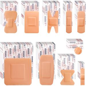 Bandages Variety Pack - 800 Pcs Assorted Bandages Bulk, Large Adhesive Fingertip Bandage, Waterproof Bandage Breathable for First Aid and Protect Wounds (10 Styles)