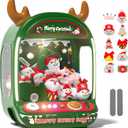 Skirfy Christmas Claw Machine for Kids, Holiday Toys for Girls Age 6+, Mini Arcade Game Vending Machine with Plush Toys and Candy Dispenser, Festive Claw Game Machine, for Girls (Xmas Green)