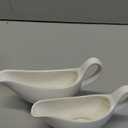 Amosfun 2Pcs Ceramic Gravy Sauce Boats with Handle - 3Oz and 5Oz Condiment Saucier Bowls for Serving Sauce Vinegar and Spices Microwave and Dishwasher Safe (15X4CM)