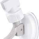 Zhehao Adjustable Shower Head Holder, Removable Suction Cup Shower Head Holder, No Drill Wall Mounted Suction Bracket with Chrome Polished for Marble Glass Metal Ceramic(1,Grey Wrench)