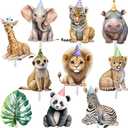CANDY CHEF Safari Animal Cupcake Toppers, 24Pcs, Jungle Themed Decorations for Baby Shower Supplies