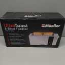 Mueller UltraToast Full Stainless Steel Toaster 2 Slice, Long Extra-Wide Slots with Removable Tray, Cancel/Defrost/Reheat Functions, 6 Browning Levels with LED Display, Housewarming Gifts New Home