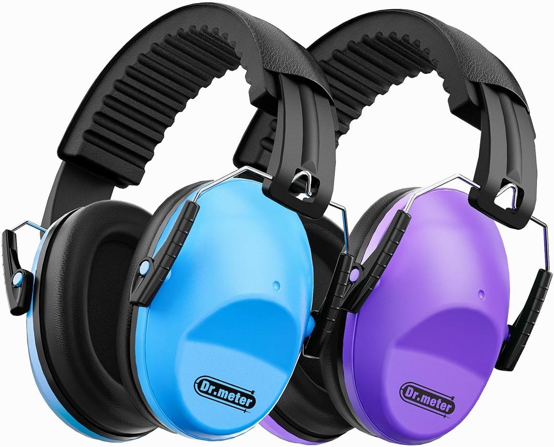 Dr.meter Noise Cancelling Headphones for Kids Adults 2 PACK, SNR27.4 Ear Protection Kids Ear Muffs, Adjustable Earmuffs for Monster Jams, Sensory Autism, Concerts, Fireworks