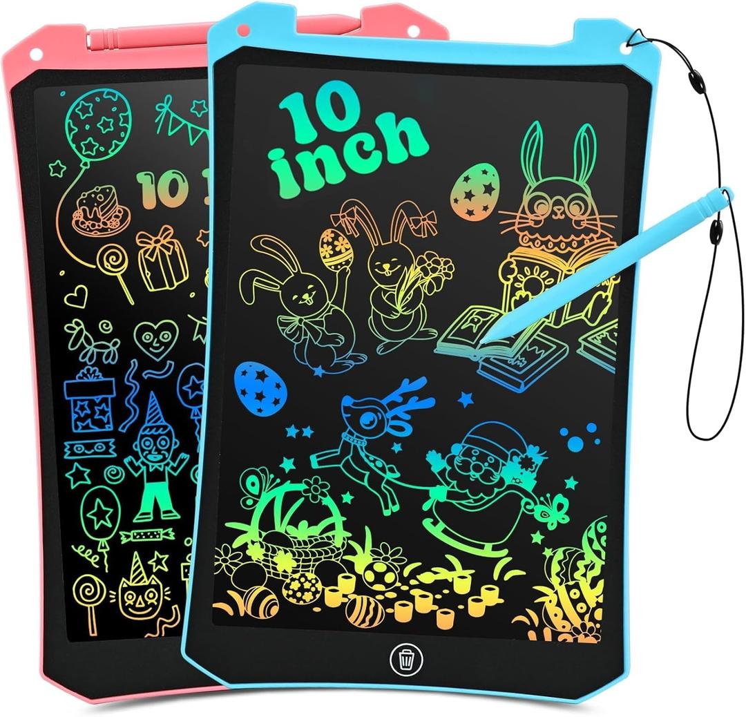 EooCoo Toddler Toys, LCD Writing Tablet for Kids 2 Pack, Kids Travel Essentials Drawing Pads, Toddler No Mess Coloring Sensory Educational Learning Toys, Age 3-5 Boys Girls Gifts - 10 Inch