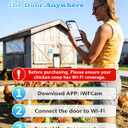 Automatic Chicken Coop Door with HD Camera, Solar Powered, WiFi Enabled, APP-Based Monitoring, Remote Control and Timer, with Anti-Trap Sensor and Alarm Drive(Black)