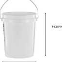 United Solutions 5-Gallon Heavy-Duty Buckets with Snap-On Lids, 6-Pack BPA-Free, Food-Grade Plastic, Multi-Purpose Storage for Home, DIY, and Job Sites White