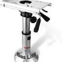 Gas Lift Boat Seat Pedestal with Slide Mount, Aluminum Adjustable Height from 14" to 20" Air-Powered Power-Rise Pneumatic Lifting Seat Pedestal