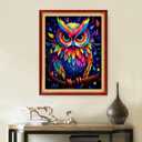 DMCVIVR Stamped Cross Stitch Kits for Beginners Adults Needlepoint Kits for Beginners Embroidery Kits for Adults Crossstitch Kit for Beginners 11CT-Colorful Owl 16x20 inch (Artdesign27)