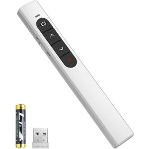 Presentation Clicker Wireless Presenter Remote with Hyperlink & Volume Remote Clicker for PowerPoint Office Classroom Presentation Remote Control Pointer Slide Advancer (Battery Included)