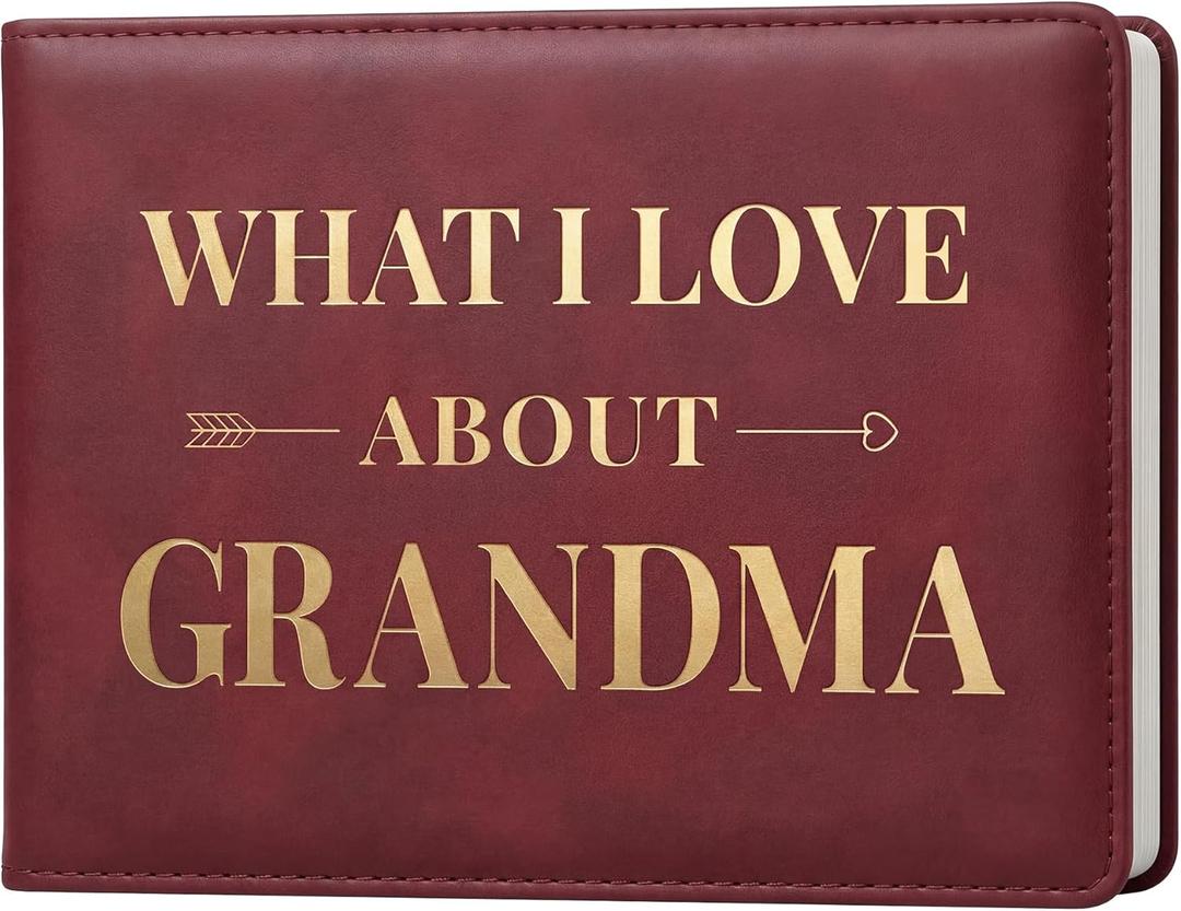 What I Love About Grandma Leather Book – A Fill-In-The-Blank Keepsake Journal Gift for Grandma Birthday Mother's Day Christmas