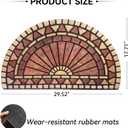 Doormat Outdoor Rubber Mat 18"x30" Heavy Duty, Waterproof Front Door Mat for Outside Entrance, Half Round Welcome matt Outdoor for Entry, Porch (Orange)